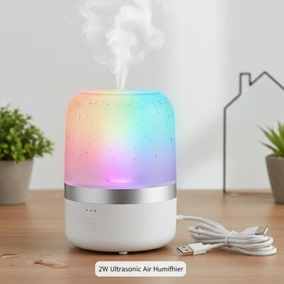 Bom preço Umidificador de ar ultrasônico de 2w com cabo USB e 7 luzes coloridas perfeito para manter níveis ideais de umidade em vários ambientes on-line